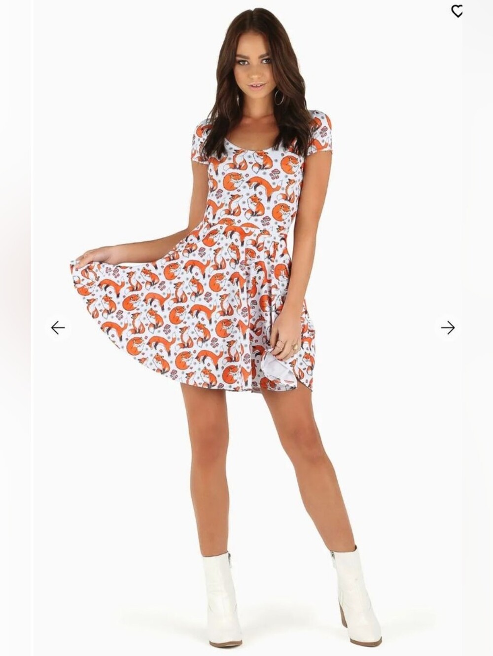 Blackmilk For Fox Sake Cap Sleeve Skater Dress